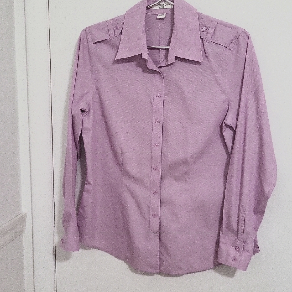 Coldwater Creek Shirt Blouse. Petite Small. Lilac. No Iron. Excellent co…